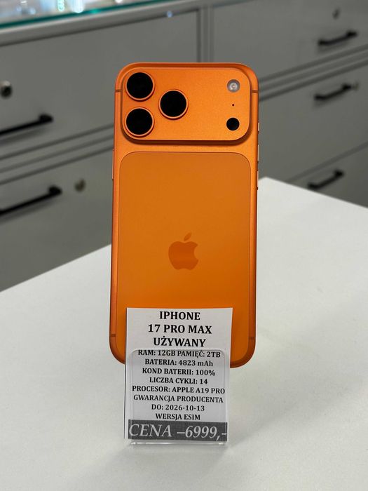 Iphone 17 Pro Max 2TB Bat 100% Topcase Vivo *Raty 0%