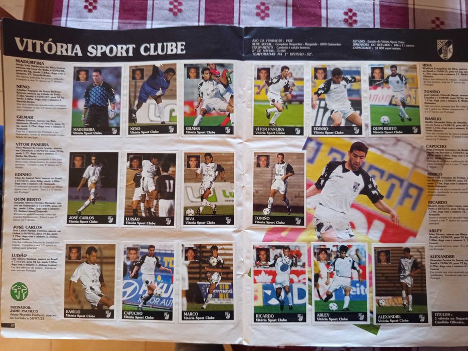 Caderneta cromos Panini época 96/97