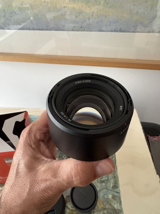 Objectiva Sony 85 mm f1.8 na caixa