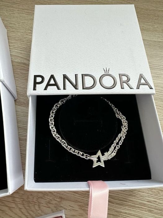 Браслет Pandora з подвійним ланцюжком «Зірка, що падає» / Браслет Пандора / Pandora Bracelet