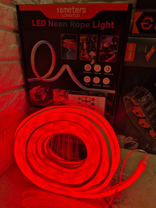 Розумна гнучка LED RGB неонова стрічка 10 м з USB, пультом і Bluetooth