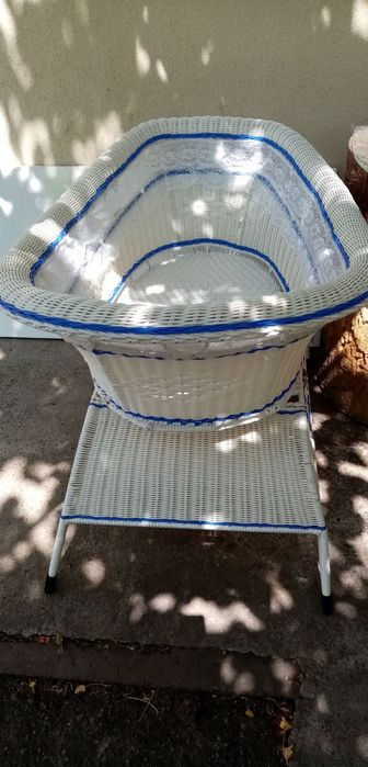 Дитяча люлька колиска автоматична (штучний ротанг)