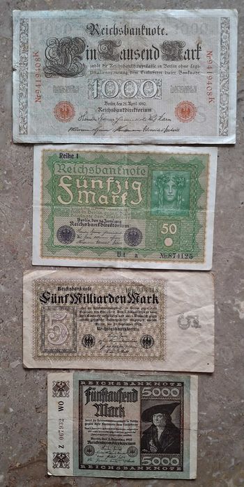 Alemanha - Lote de 4 notas antigas ( veja as fotos)