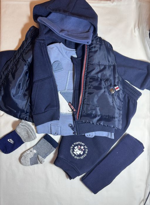 Костюмчик спортивний на флісі 3-6міс+жилет, кофточка та інше