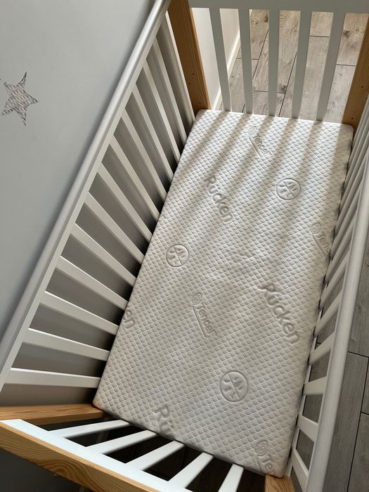 Łóżeczko dziecięce 120x60 z szufladą + materac Rucken