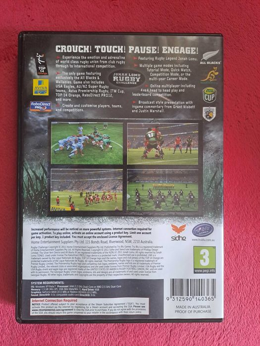 Jonah Lomu rugby challenge (pc dvd)