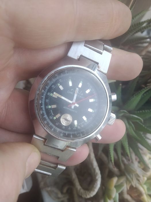 Винтажные мужские наручные часы хронограф Ruhla antimagnetic