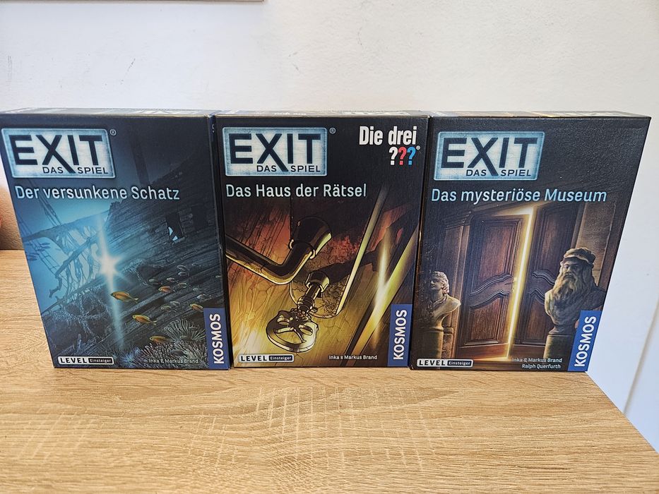 3 Gry Exit Das Spiel po Niemiecku (Muzeum,dom zagadek,Zatopiony skarb) Kosmos