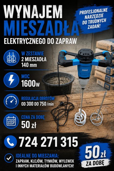 Mieszadło elektryczne 1600w do zapraw i innych rzeczy