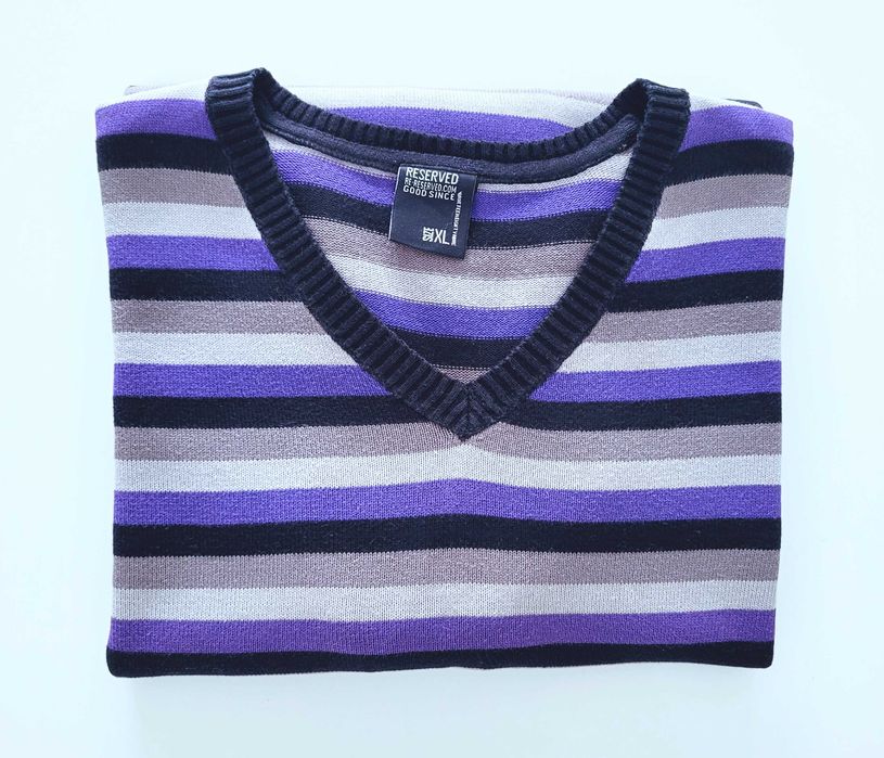 Sweter w serek, w paski Reserved 42
