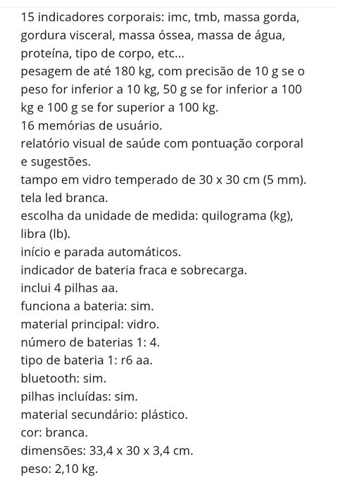 Balança digital NOVA Marca Livvo