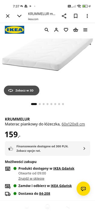 Materac do łóżeczka