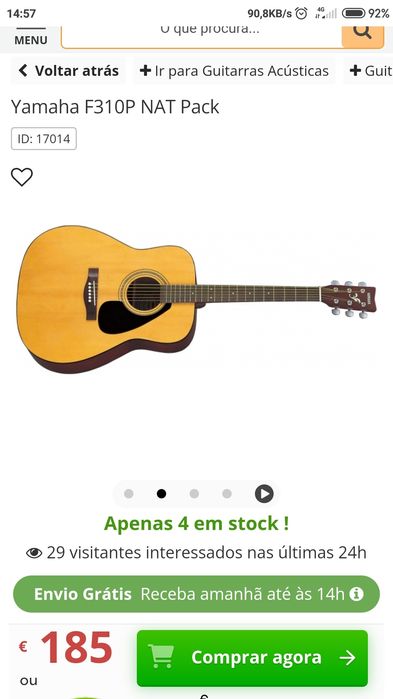 guitarra dreadnought YAMAHA