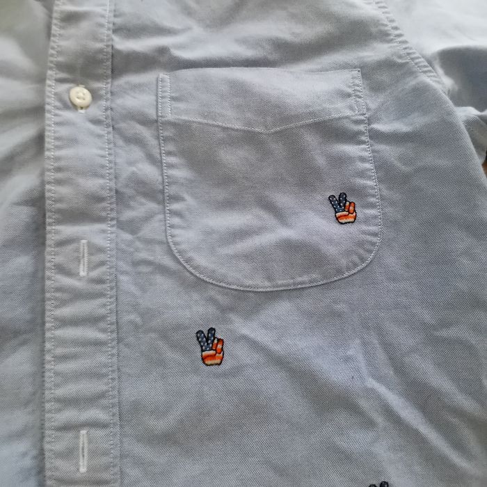 Koszula z printem jak jeans błękitna XS