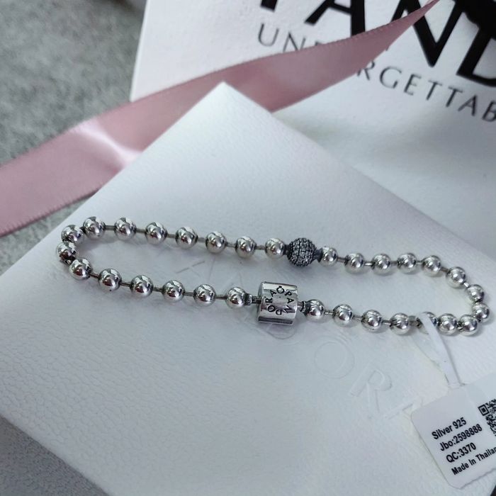 Браслет бангл відкритий намистинами Пандора колье