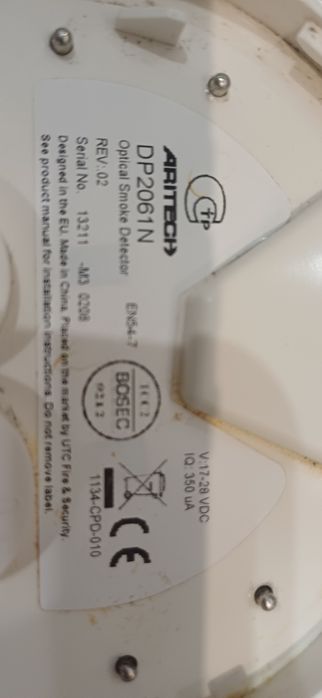 Czujka optyczna ppoż Aritech DP2061N + gniazdo DB2016