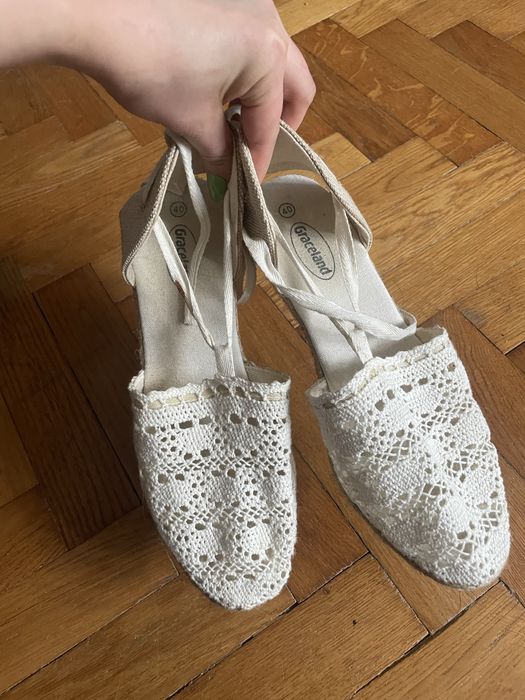 Espadryle 40 uzywane szydelkowane