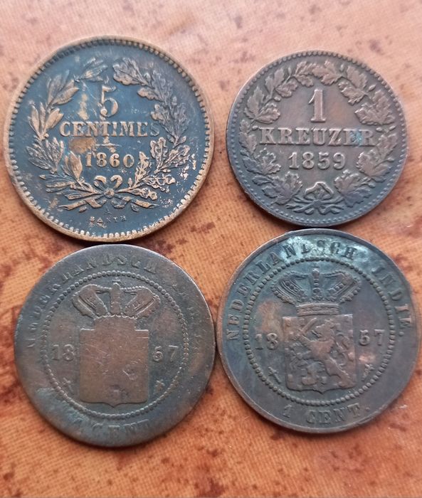 Zestaw starych  monet 4 szt.