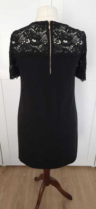 Elegancka, krótka, czarna sukienka, L