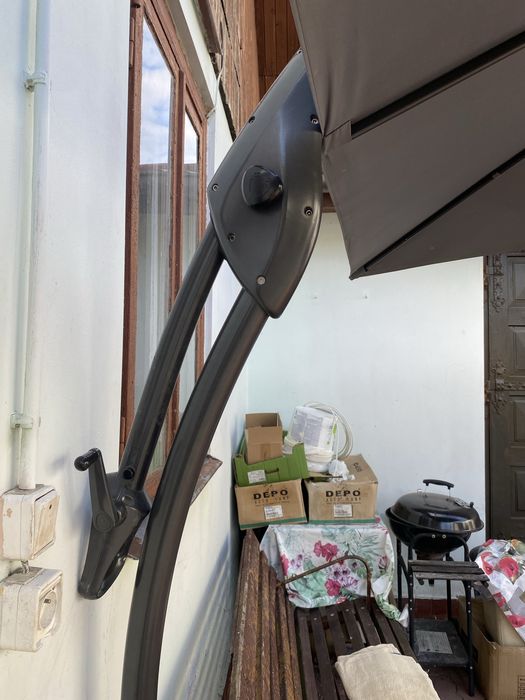 Parasol ogrodowy Szary Duży 3x4m