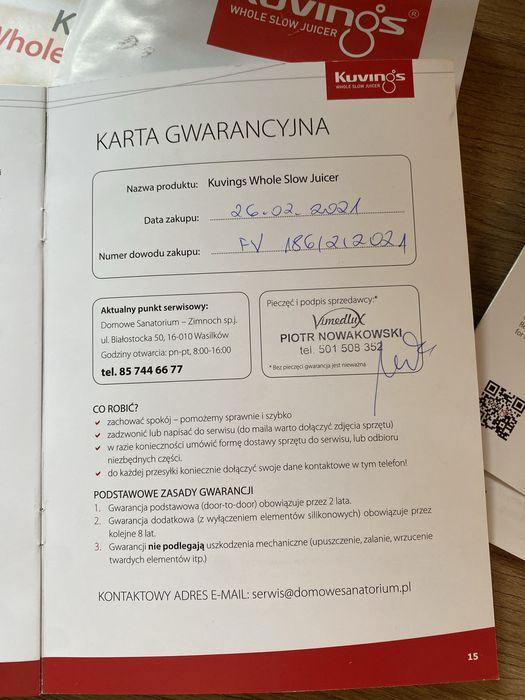 Kuvings Evo 820 plus wyciskarka do soków