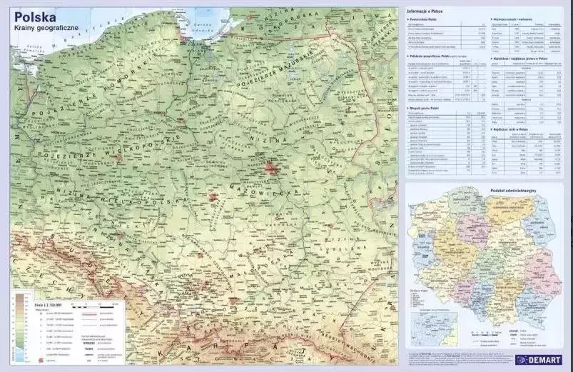 Podkładka na biurko. Mapa Polski. Demart. Nowy Produkt