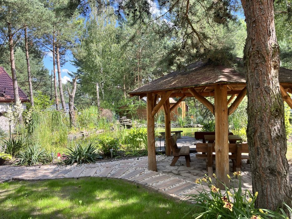 Domek drewniany z SAUNA i Jacuzzi JEZIORSKO