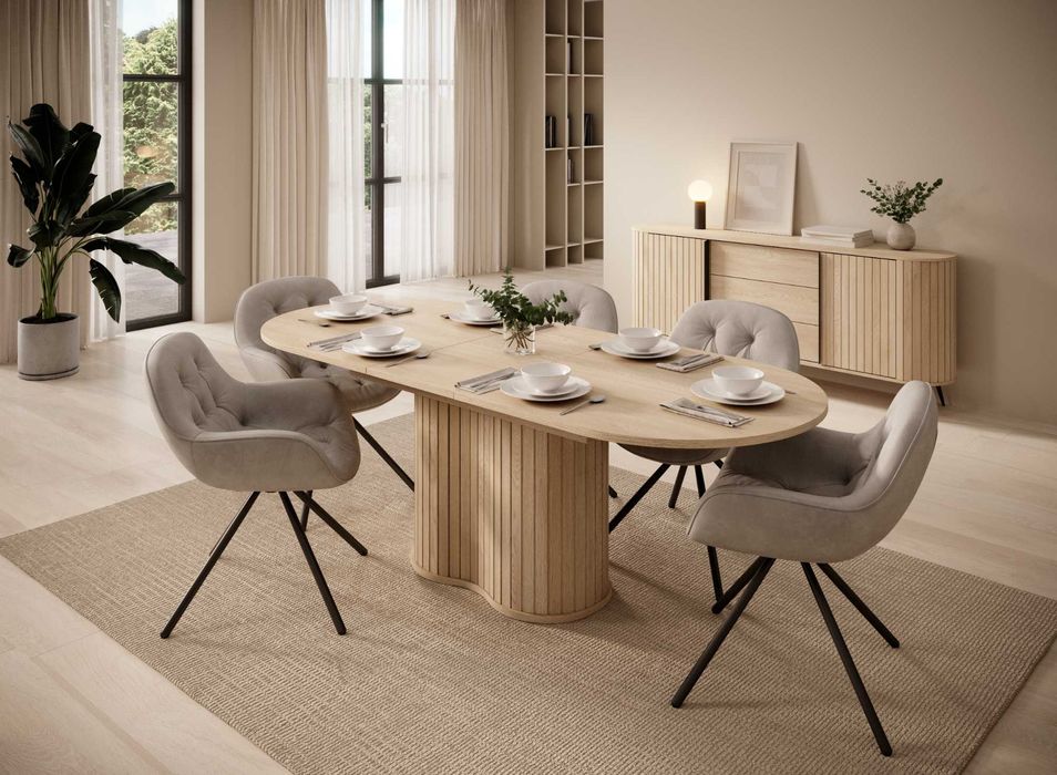 Stół LOVI owal 180-220 cm dąb cremona / nowoczesny / styl skandynawski