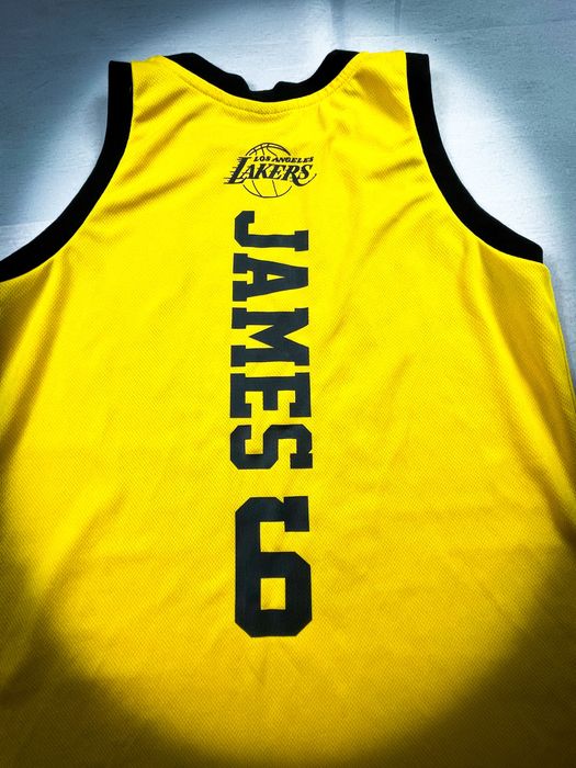 (M) Lakers James #6 NBA Żółta Nowa Sportowa Podkoszulka Koszykówka