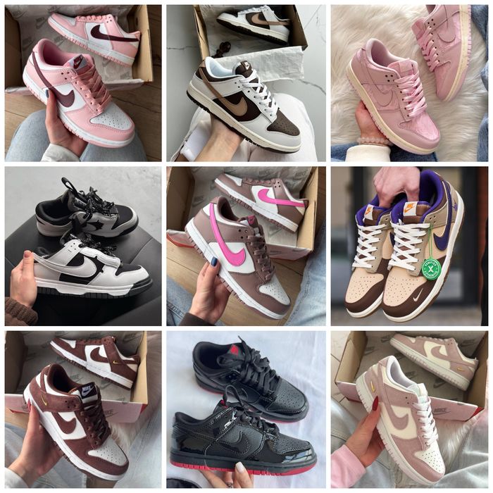 р36-45 Кросівки Nike Dunk Low Brown Beige White Black Grey