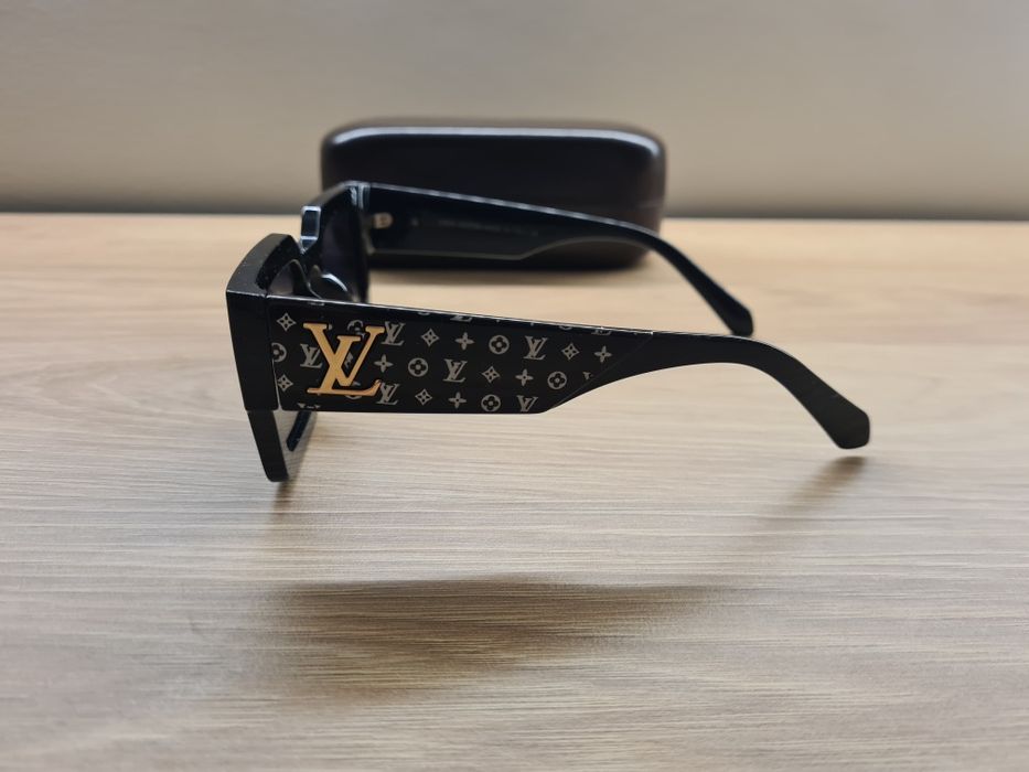Nowe Damskie Okulary Przeciwsłoneczne UV400 Czarne Louis Vuitton Etui