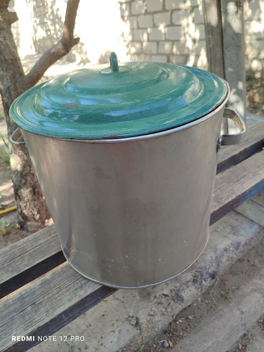 Кастрюля для воды нержавейка 38 литров. СССР