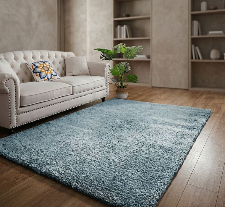 NOWY Dywan Villago Alpa Miękki 120x60 cm Puszysty Srebrny Hipoalergiczny Do Salonu Sypialni Pokoju Antypoślizgowy Gęste Runo 60x120 Nowoczesny Silver