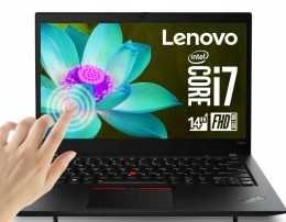 LAPTOP LENOVO T490s i7/ 16/ SSD 256/ 14,1" DOTYKOWA IPS/ W11/ dowóz grati