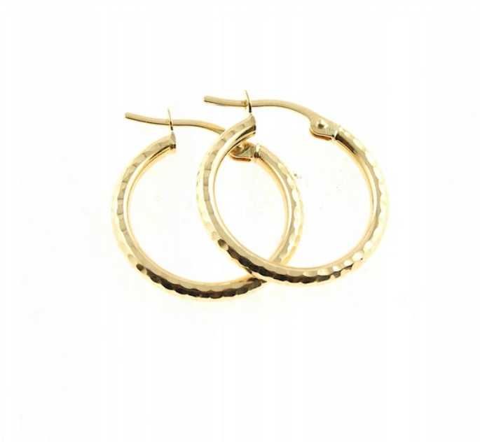 Złote kolczyki KOŁA KÓŁKA SZLIFOWANE 1,8 cm złoto p.585 na prezent