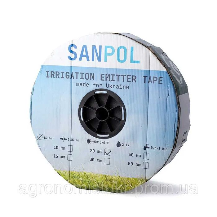 Лента капельного полива Sanpol Эмиттерная 6mill 2л/ч