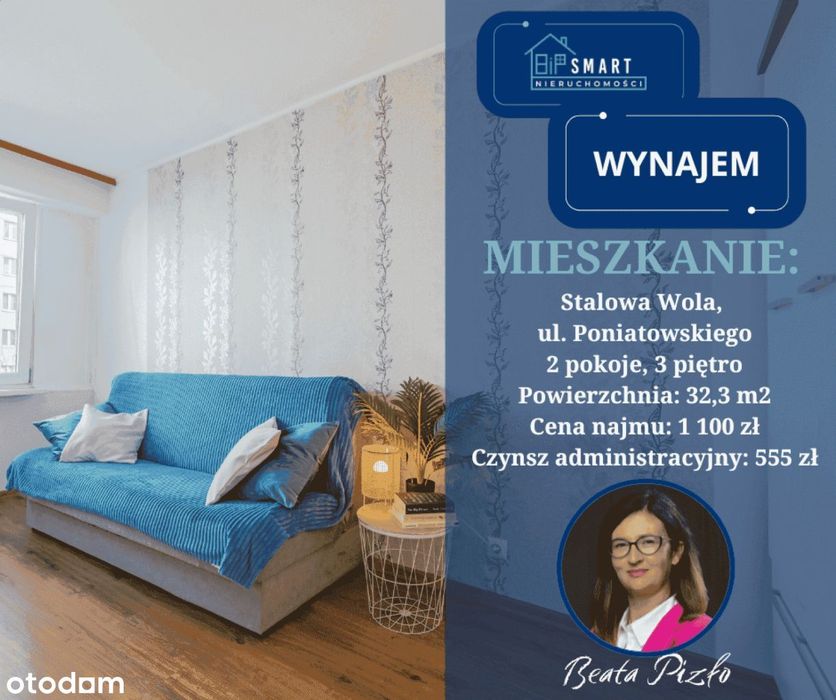 2 pokoje | Poniatowskiego | 32 m² | umeblowane