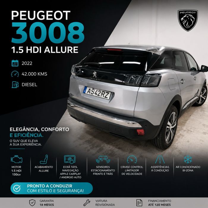 Peugeot 3008 Allure Diesel 2022 - 43000kms