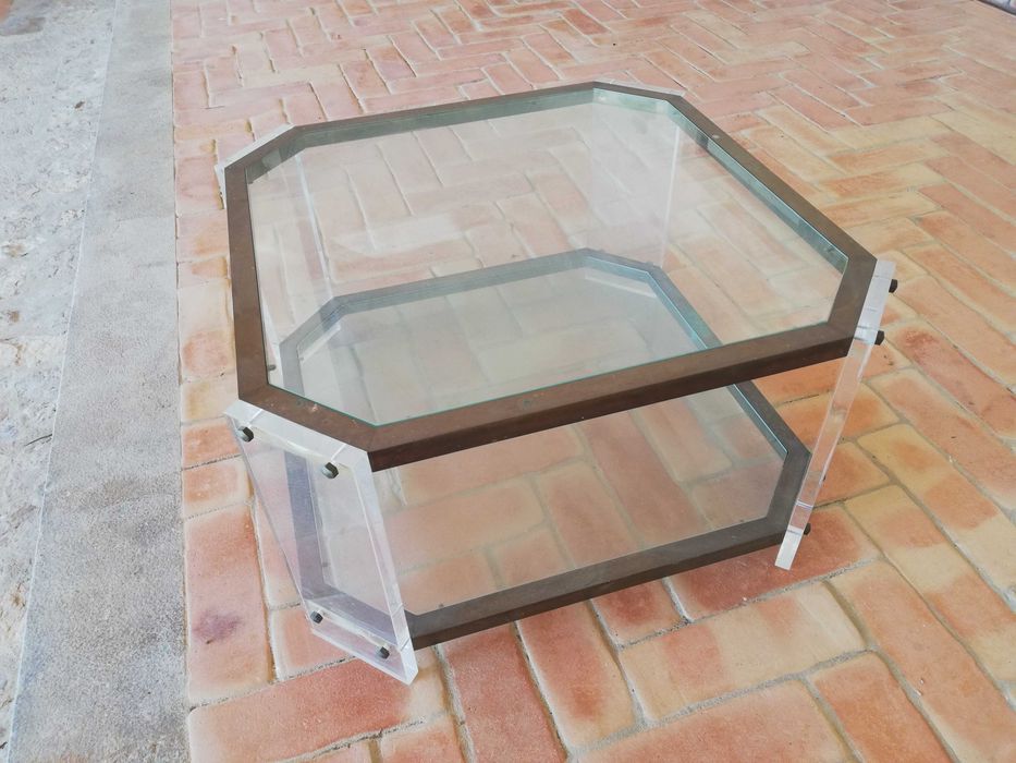 Mesa de Vidro vintage. (mesa de apoio)
