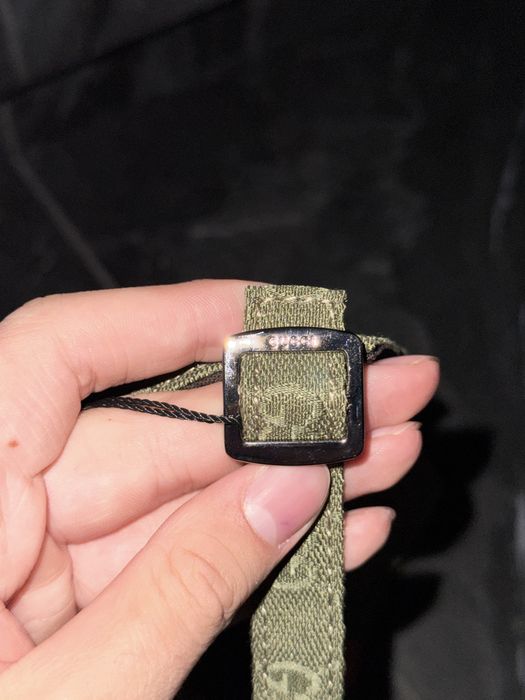 кепка GUCCI GG Canvas в оливковому кольорі