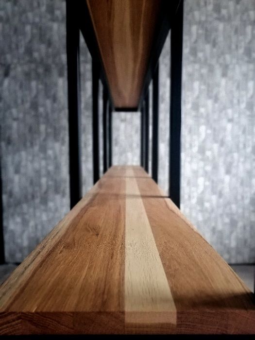 REGAŁ "BAŻANT" Na Kwiaty, Książki Loft Naturalne Lite Drewno Dębowe