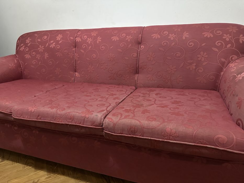 Conjunto Sofá 3 e 2 Lugares Vermelho – Estrutura Excelente