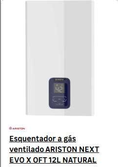 Esquentador a gás ventilado Ariston next evo x oft 12 litros natural