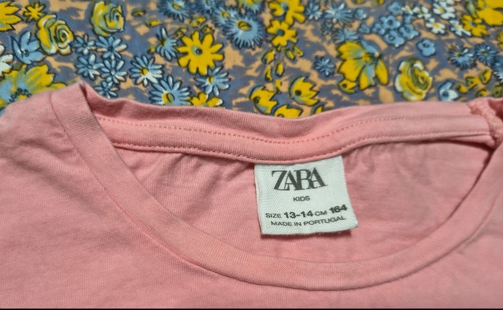 Bluzka t-shirt z kaktusem Zara roz. 158-164