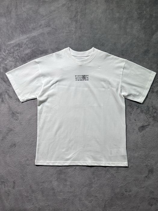 Футболка Maison Margiela MM6 numbers-motif t-shirt біла оверсайз С М Л