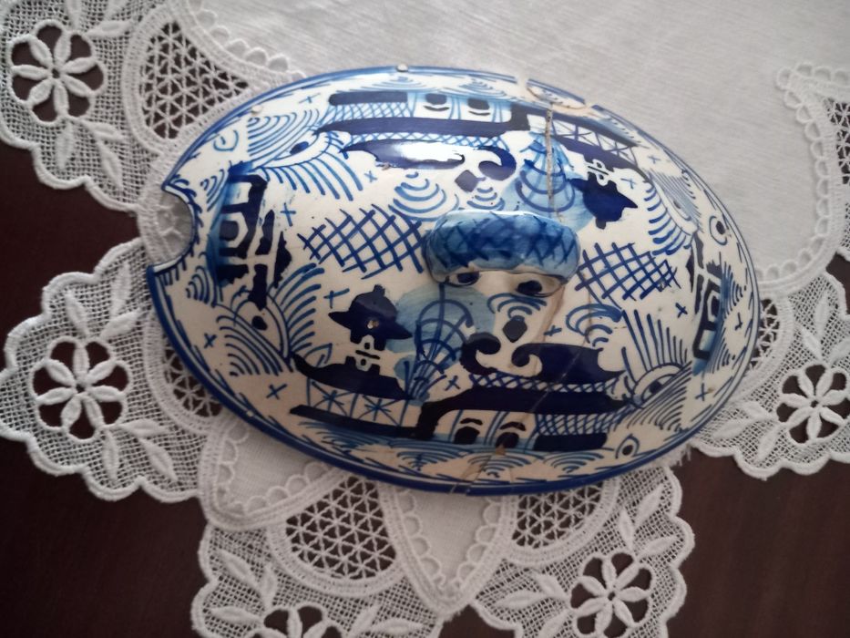 Conjunto Travessa e Terrina de faiança Miragaia  sec: XIX