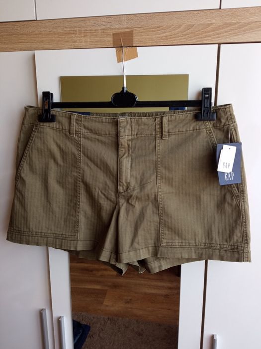 Gap nowe spodenki szorty damskie khaki wysoki stan 44/46