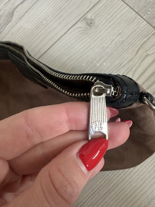 Ralph Lauren oryginalna brązowa kosmetyczka metalowy zamek