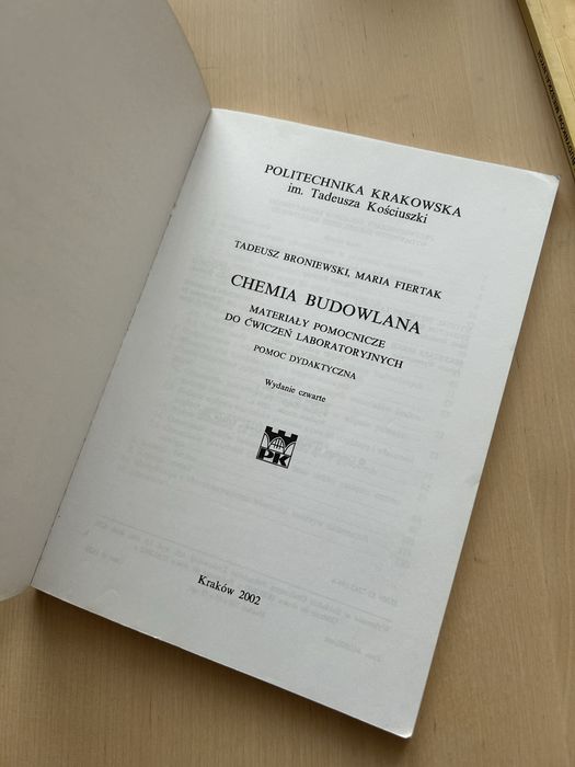 Chemia budowlana, materiały pomocnicze do ćwiczeń laboratoryjnych