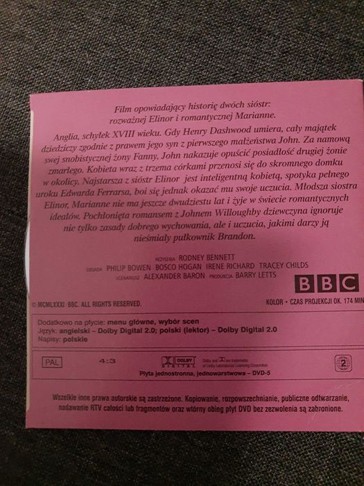 DVD Rozważna i romantyczna część 2. Romans. Nowe. Serdecznie polecam.